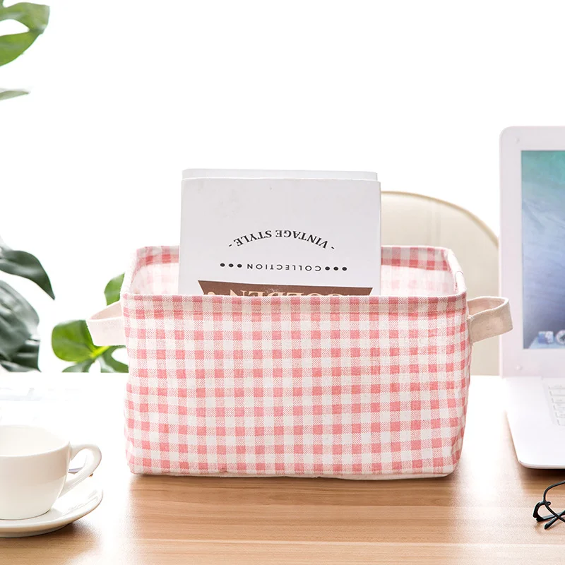 Хлопковая льняная настольная коробка для хранения стол канцелярские