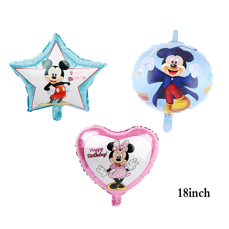 

1set Mickey Minnie Mouse Balloons Disney Cartoon Foil Balloon Baby Shower Birthday Party Decorations Kids Classic Toys Gifts