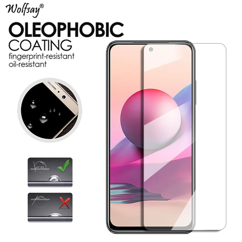 Protector de pantalla de cristal templado 9H para Xiaomi Redmi Note 10, cristal para Redmi Note 10T 10S 10 9 8-2