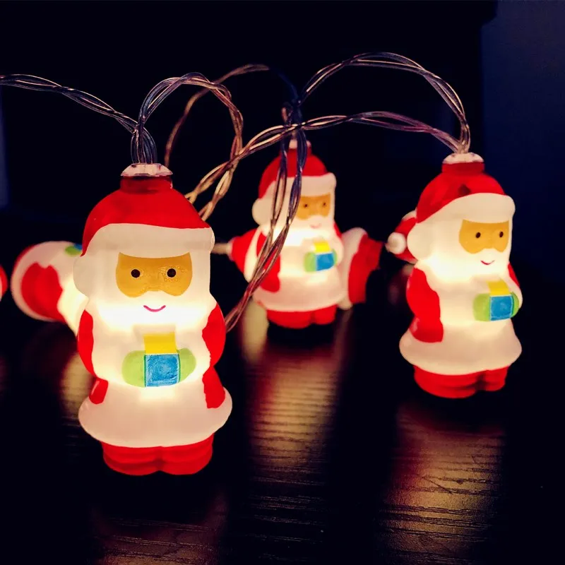 

10/20 LEDs Santa Claus String Light 3AA Battery Powered Christmas Garland Fairy Lamp New Year Party Home Bedroom Xmas Decoration