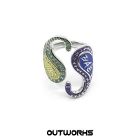 outworks 2021 salute x evae new serpentine paisley pattern hip hop creative fashion couples ring for women men jewelry party