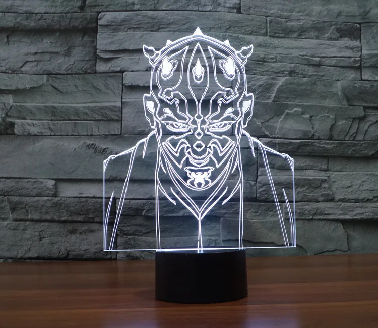 Дарт Моул 3D иллюзией моделей наружной Ночной светильник для любителей день