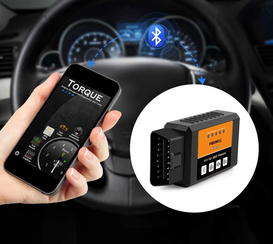 FOXWELL FW202 OBD2 ELM327 Bluetooth V1.5 PIC18F25K80 ODB 2 Автомобильный сканер кодов OBDII ODB2 ODB II инструмент сканирования ELM 327 V 1,5