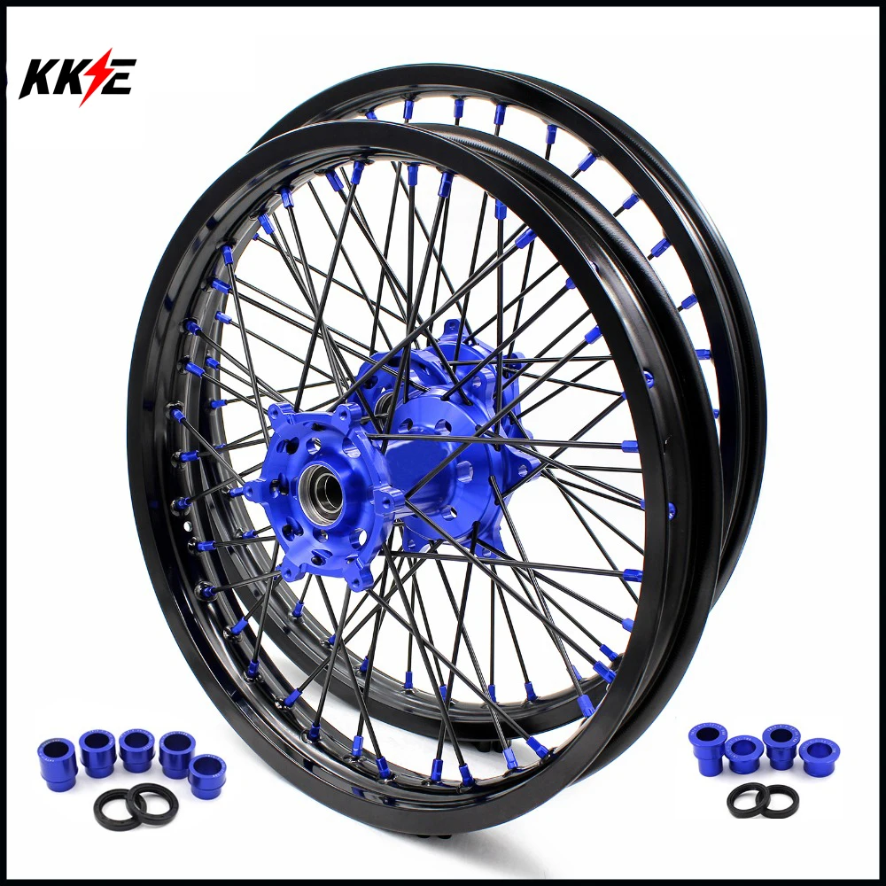 21/18 Мотоцикл обода эндуро спикер колеса Набор для YAMAHA YZ125 YZ250 1999 2021 YZ250F YZ450F синий