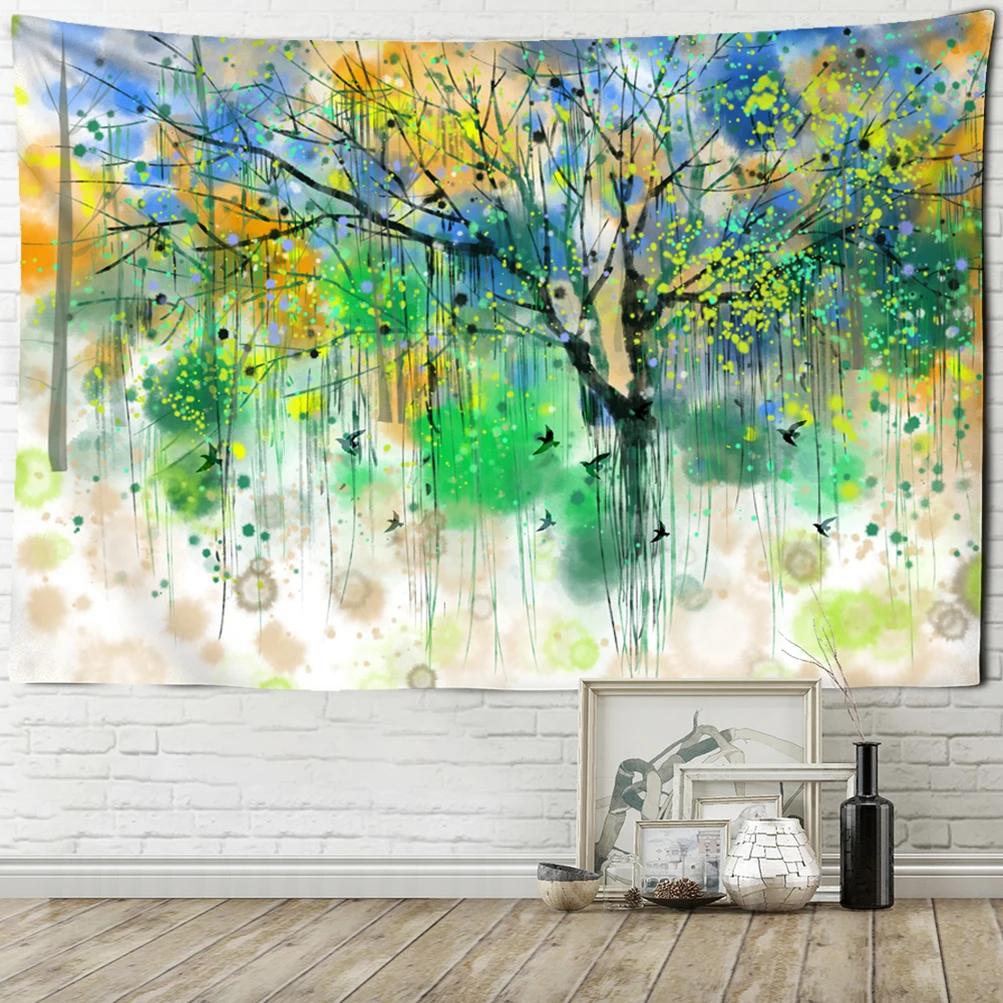 Новогодний гобелен Рождественское украшение декор лес грибы большие настенные