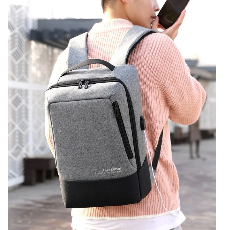 

Men's Backpack 15.6-Inch Business Laptop Bag Anti-Theft USB Charging Travel Bag Waterproof Large Capacity College Student Bag