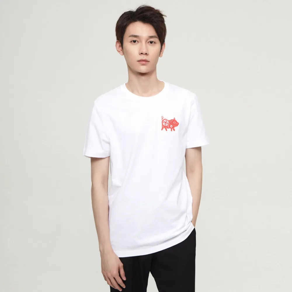 Youpin однотонная хлопковая удобная модная рубашка с коротким рукавом в виде милой