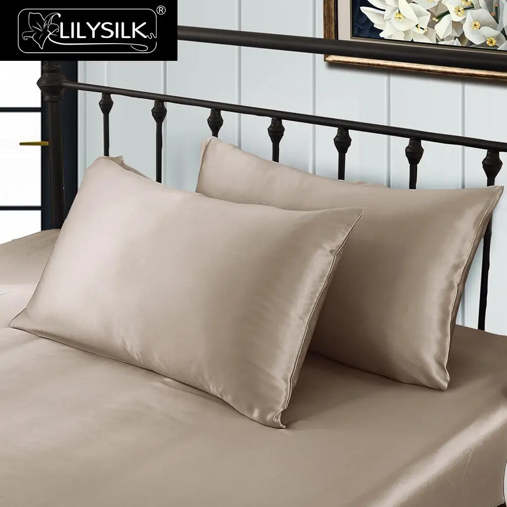 LilySilk 100 шелк наволочка волосы со скрытой молнией 19 Momme Terse роскошный кофе 35x45 см