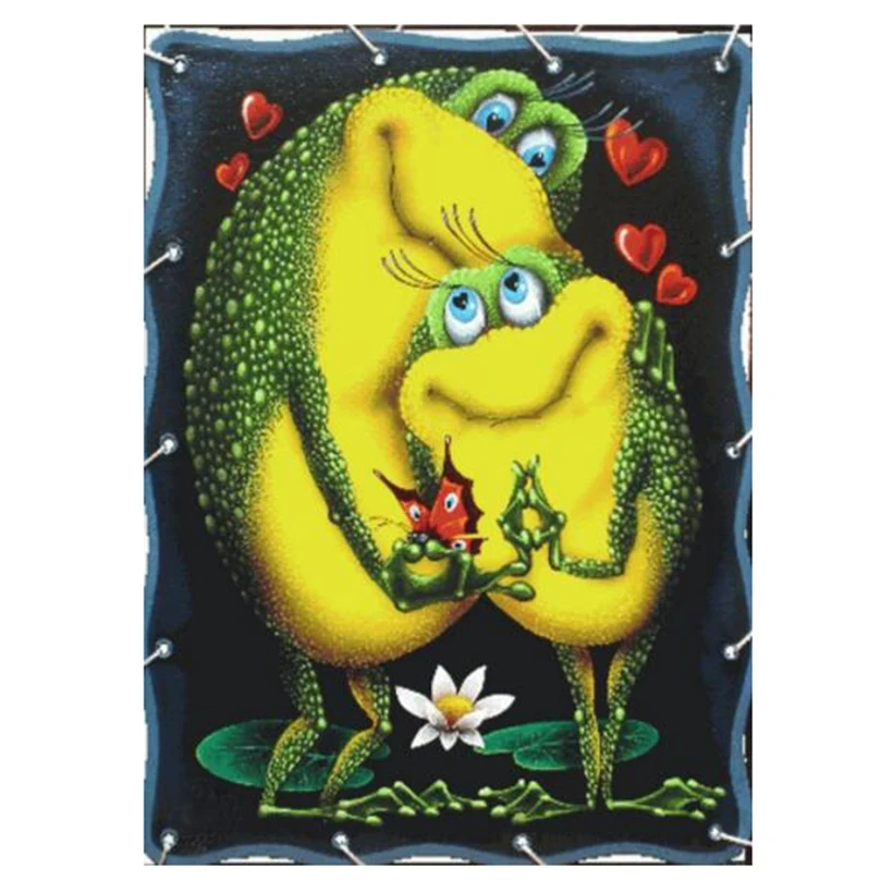 5d круглая алмазная живопись вышивка крестиком мультяшный Лотос лист пара