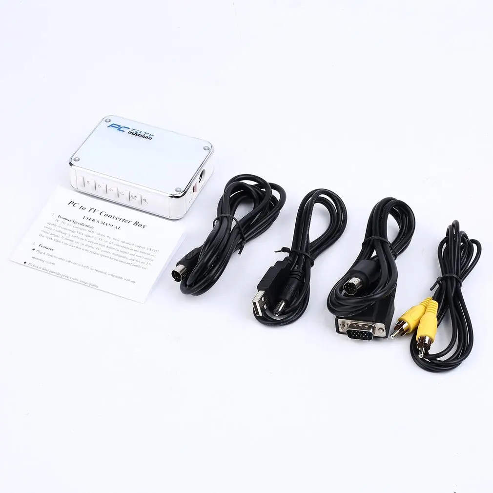 Цифровой преобразователь сигнала с высоким разрешением AV / Svideo на VGA|Адаптеры AC/DC|