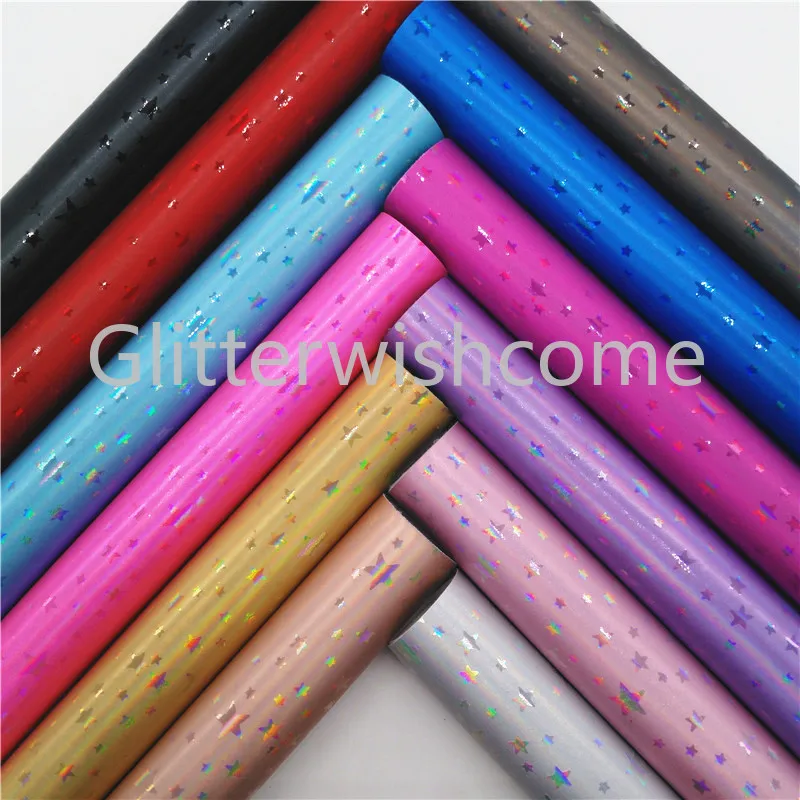 Винил Glitterwishcome размера A4 21 х29 см для бантов и звезд тисненная искусственная ткань