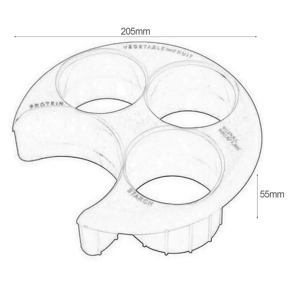 

New Hot Round Portion Control Tool Meal Measuring Plate Cooking Tools Losing Weight Tool Kitchen Food Eco-Friendly Plate