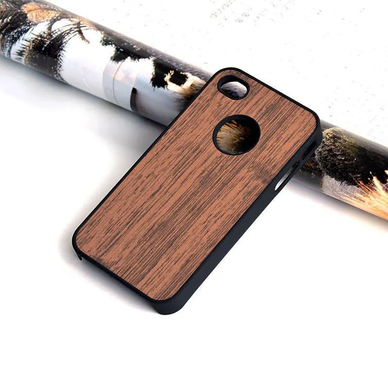 Orange Чехол для iphone 4 4s funda деревянный бамбуковый узор Кожаный жесткий пластиковый классический винтажный Чехол для телефона для iphone 4s чехол - Цвет: Orange