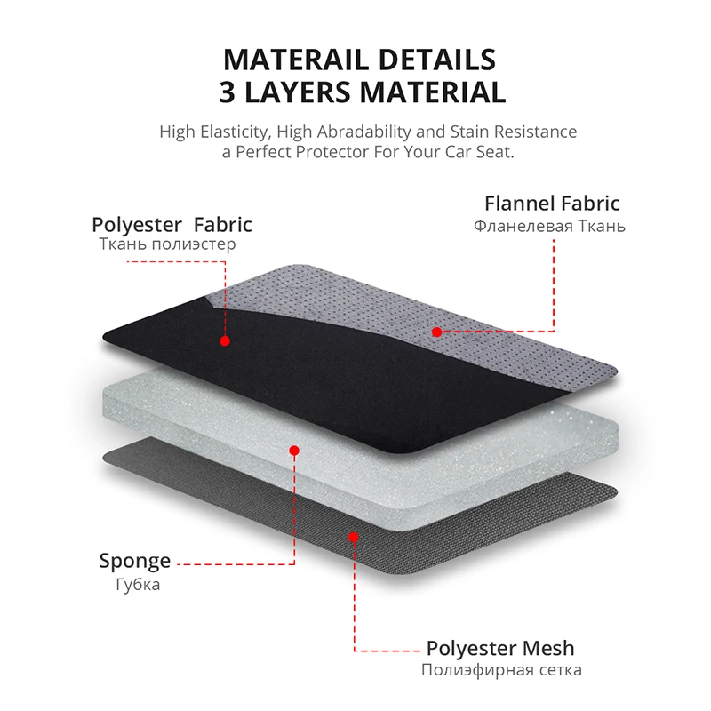 Чехлы для автомобильных сидений AUTOYOUTH фланелевые + Полиэстеровые универсальные