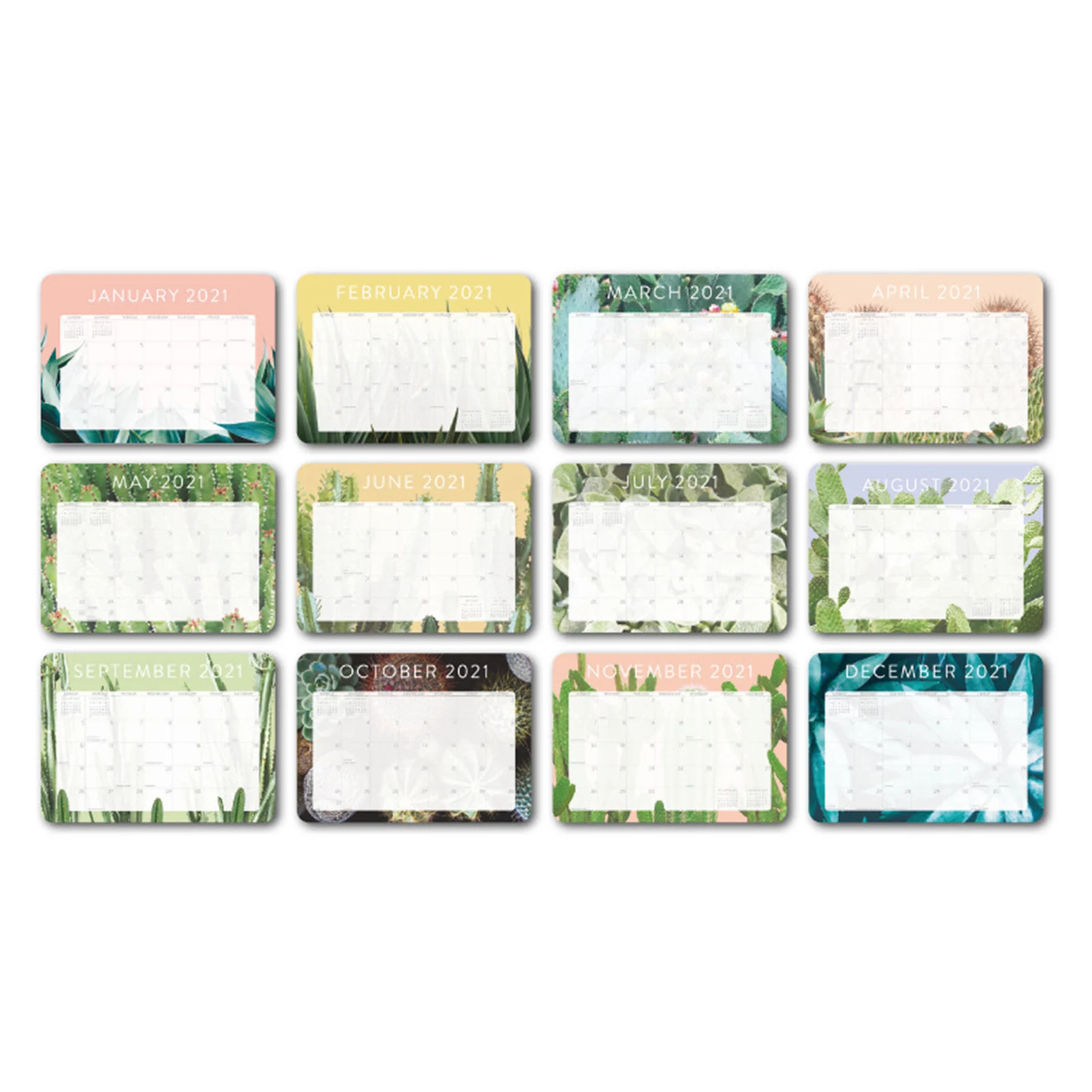 

2021 Calendar Desk Calendars Refreshing Mini Desktop Note Coil Calendars Book School Office Supplies English 2021 Calendar