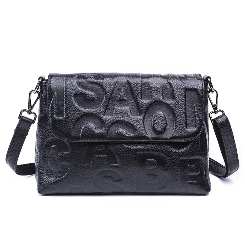 Женская сумка мессенджер из воловьей кожи с тиснением 2019|Сумки ручками| |