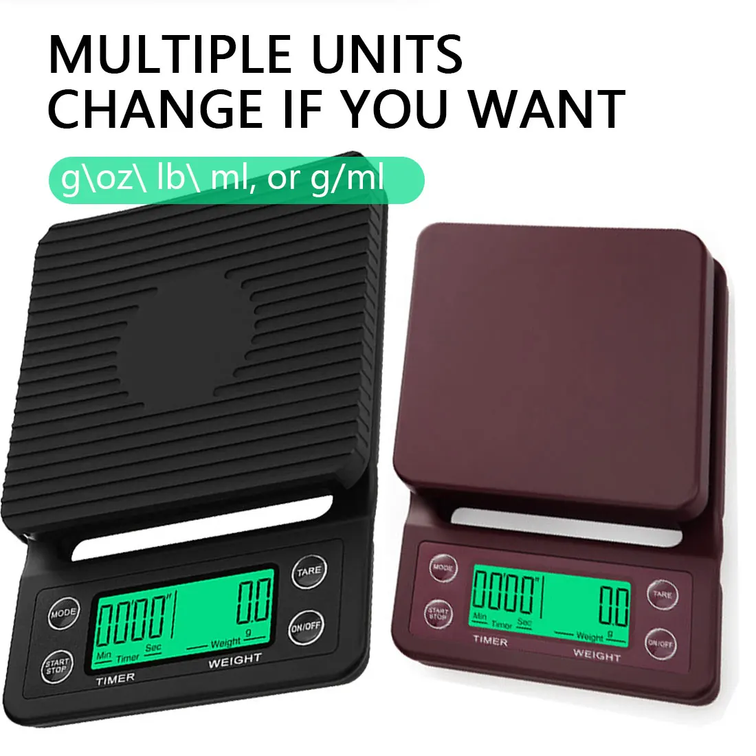 

3kg/0.1g 5kg/0.1g Drip Coffee Scale With Timer Portable Electronic Digital Kitchen Scale High Precision LCD Electronic Scales