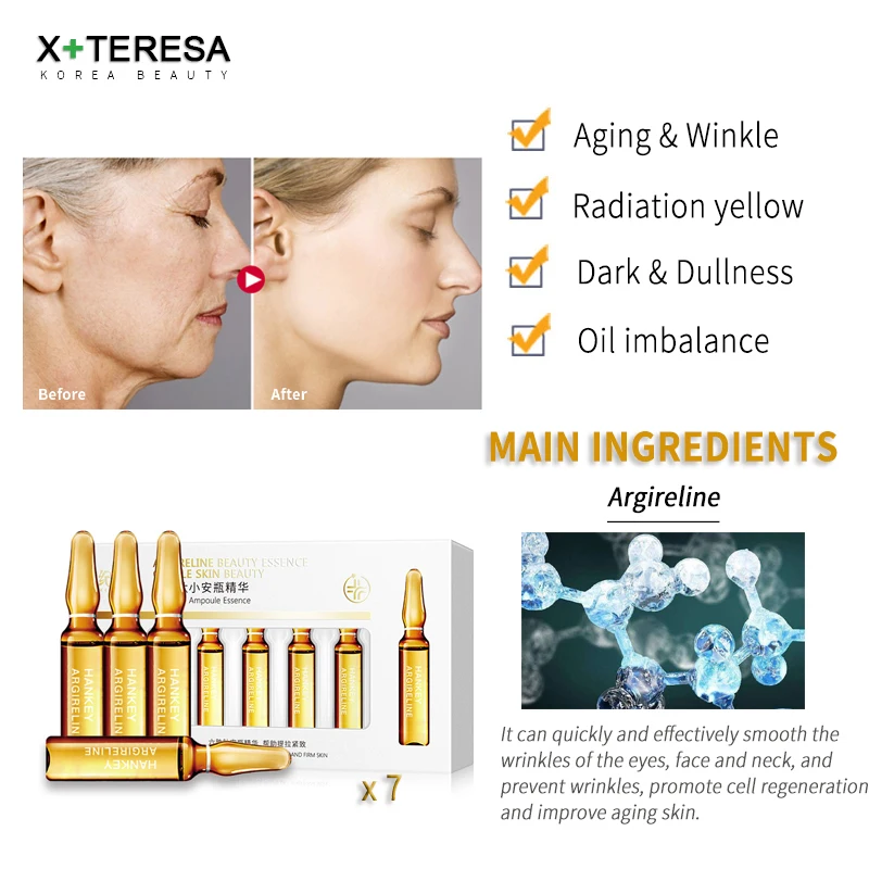 7 шт Чистая Гиалуроновая кислота уход за кожей лица Сыворотки Moisturzing Hyadrating лицом