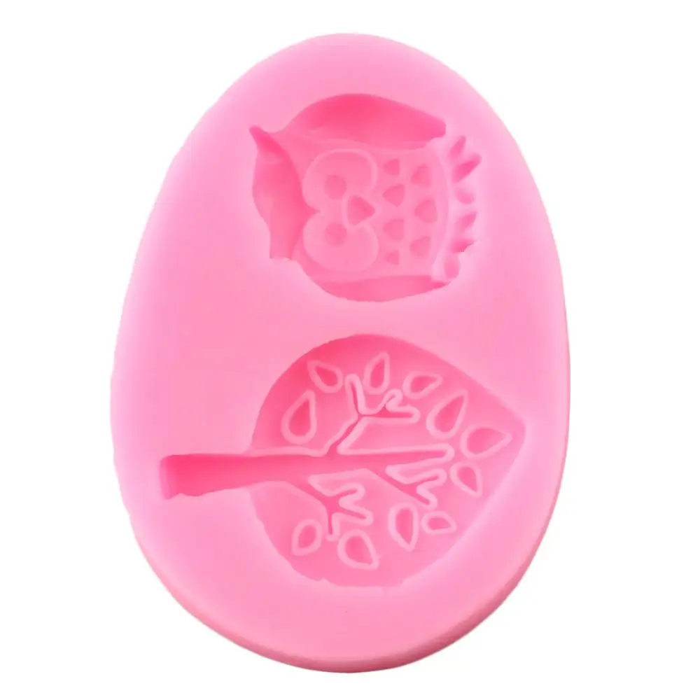 3D Сова листья силиконовые формы кекс сделай сам Топпер инструменты для украшения