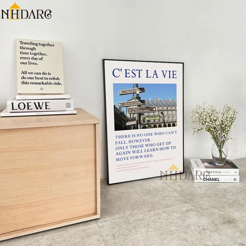

Modern Nordic Scenery Street Signs Motivational Poster Pictures Wall Art Canvas Print Painting Dormitory Studio Room Home Decor