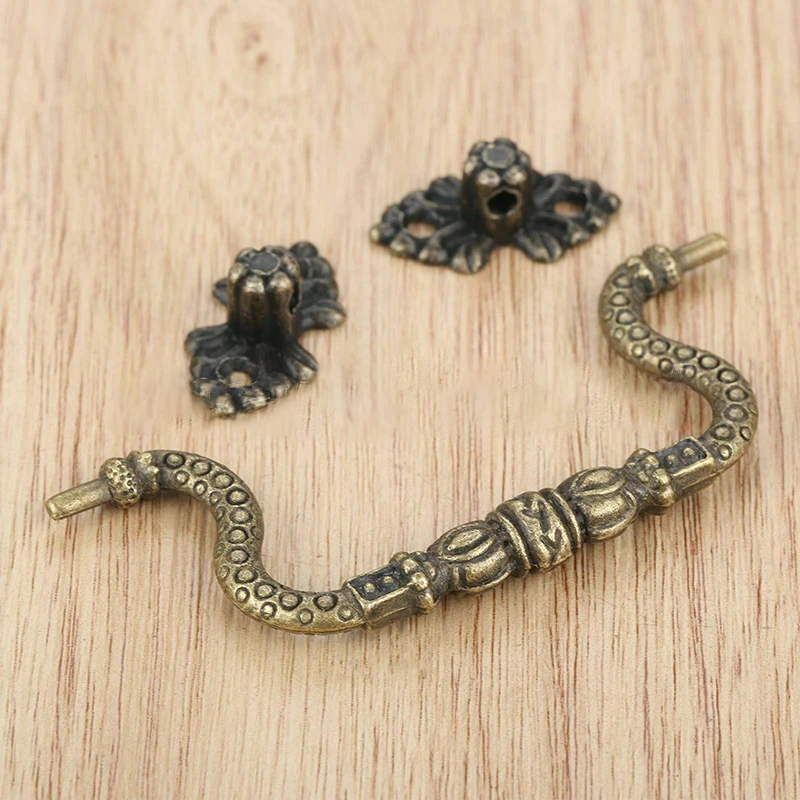 Античная бронзовая ручка для ручек двери шкафа ящика винтажное украшение|Крючки|