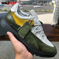 designer mens high quality leather sports shoes colors mixed running footwear man lace up gym fitness training jogging sneakers
