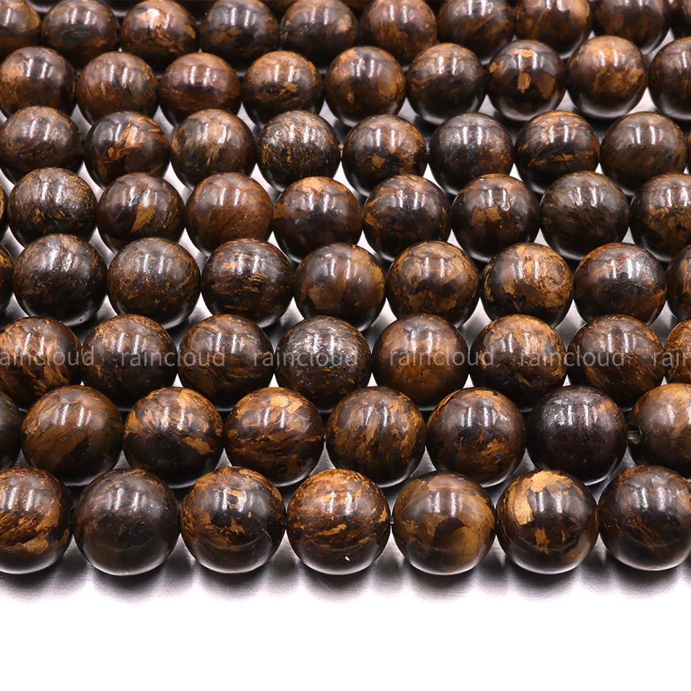 

Natural high quality bronzite smooth round stone beads brown perle charm gemstone For Jewelry Making needlework DIY Bracelet