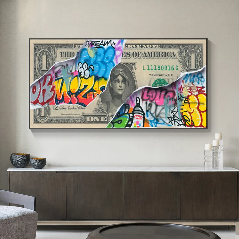 

Abstract Graffiti Art Dollar Posters Canvas Art Painting on The Wall Art Cuadros Posters and Print for Living Room Home Decor