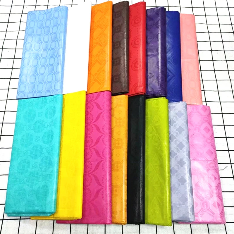

H&Q pure color bazin riche fabric jacquard guinea brocade sewing perfume african lace fabric 5 yard for nigerian bazin women men