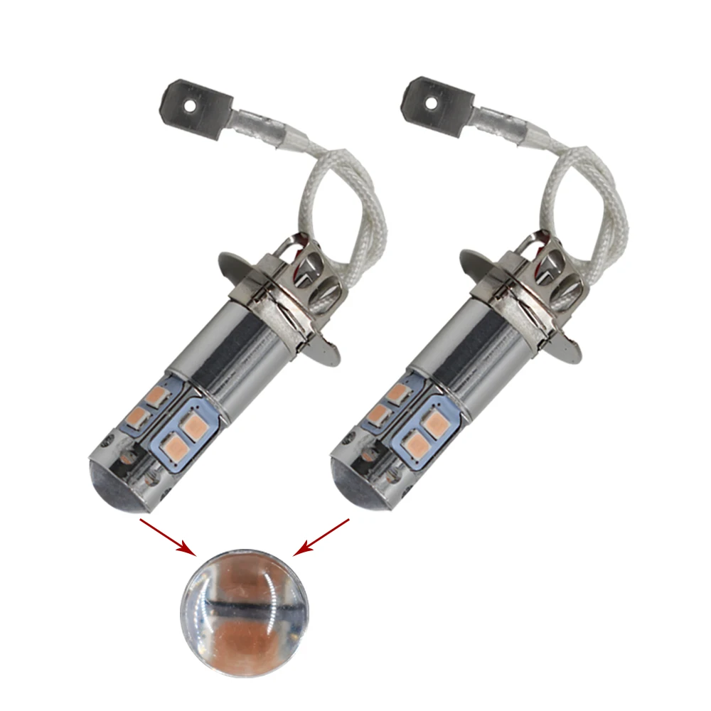 

2x H3 14000K Purple 100W LED Headlight Bulbs Kit Fog Driving Light DRL New