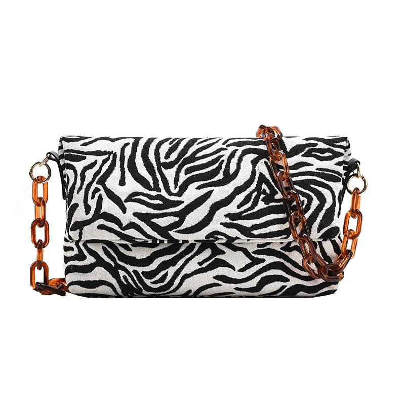 

High-end Large-capacity Women Bag New Fashion Zebra Pattern Shoulder Bag Messenger Bag Underarm Bag Dual-use Bag Width: 35cm
