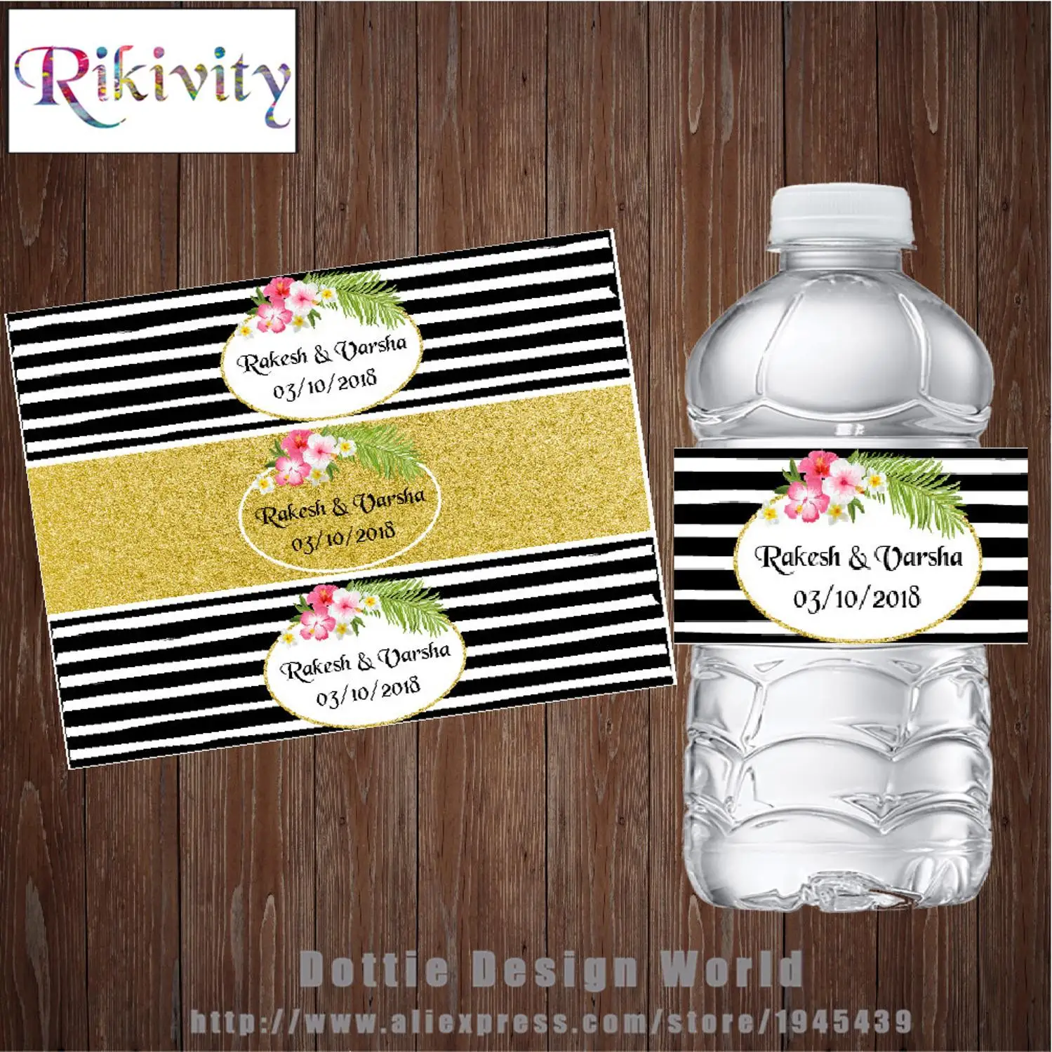 20 шт. цветок Золотая бутылка для воды винные этикетки обертка конфет Свадебный