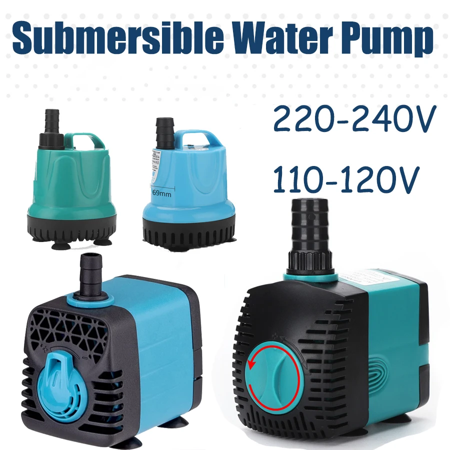 Погружной насос для фонтана бесшумный фильтр пруда аквариума всасывающий