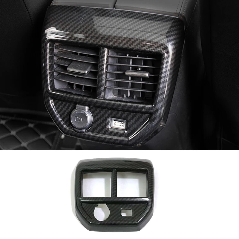 

For Citroen C5 Aircross 2017 2018 2019 ABS Carbon fiber Car Back Rear Air Condition outlet Vent frame Cover Trim Accessories
