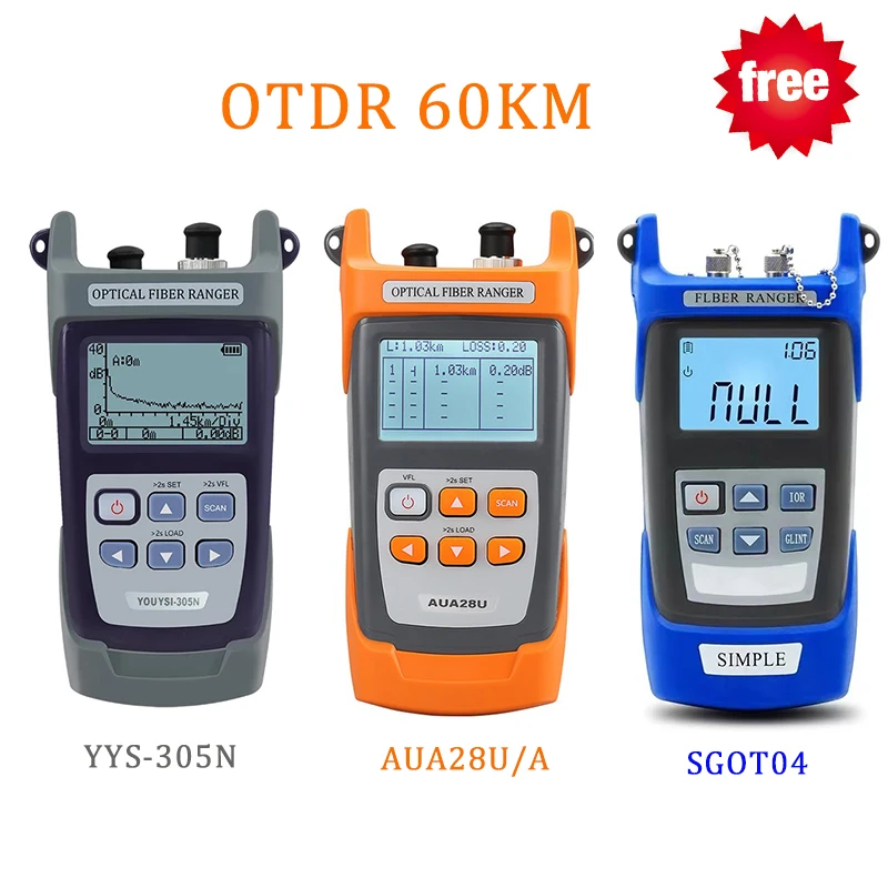 OTDR 60KM AUA28U SGOT04 FTTH волоконно-оптический Волоконно-оптический отражатель VFL с