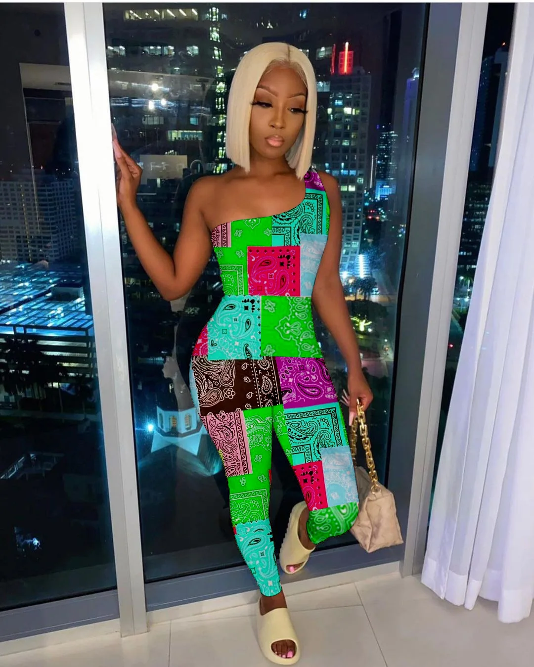 

Trending 2021 New Arrival Sexy Two Pieces Jumpsuit Patchwork Jogging Casual Daily For Women Ladies Wear