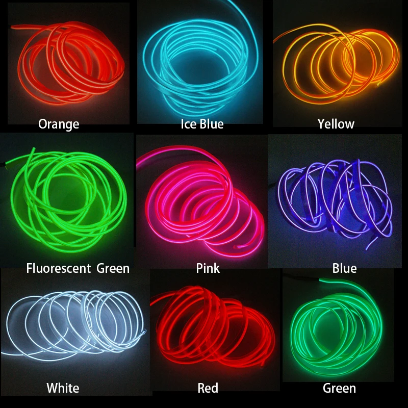 

Car Interior Lighting Garland Wire Rope Tube Line LED Strip Decoration flexible Neon Light With Cigarette Drive