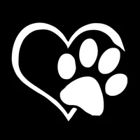 brand new car paster heart form cat paw decal heart form dog footprints stickers heart shape bear paw paster