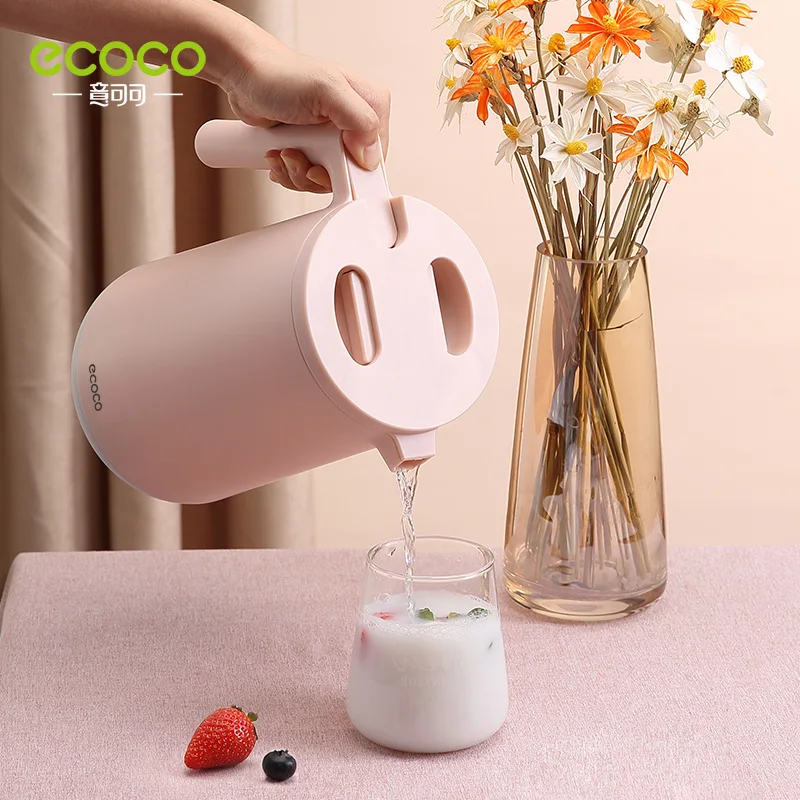 

ECOCO Cute 1.4L Thermos Kettle Vacuum Flask Insulated Thermal Water Jug Winter Waterkoker Hot Beverage Pot for Home Office