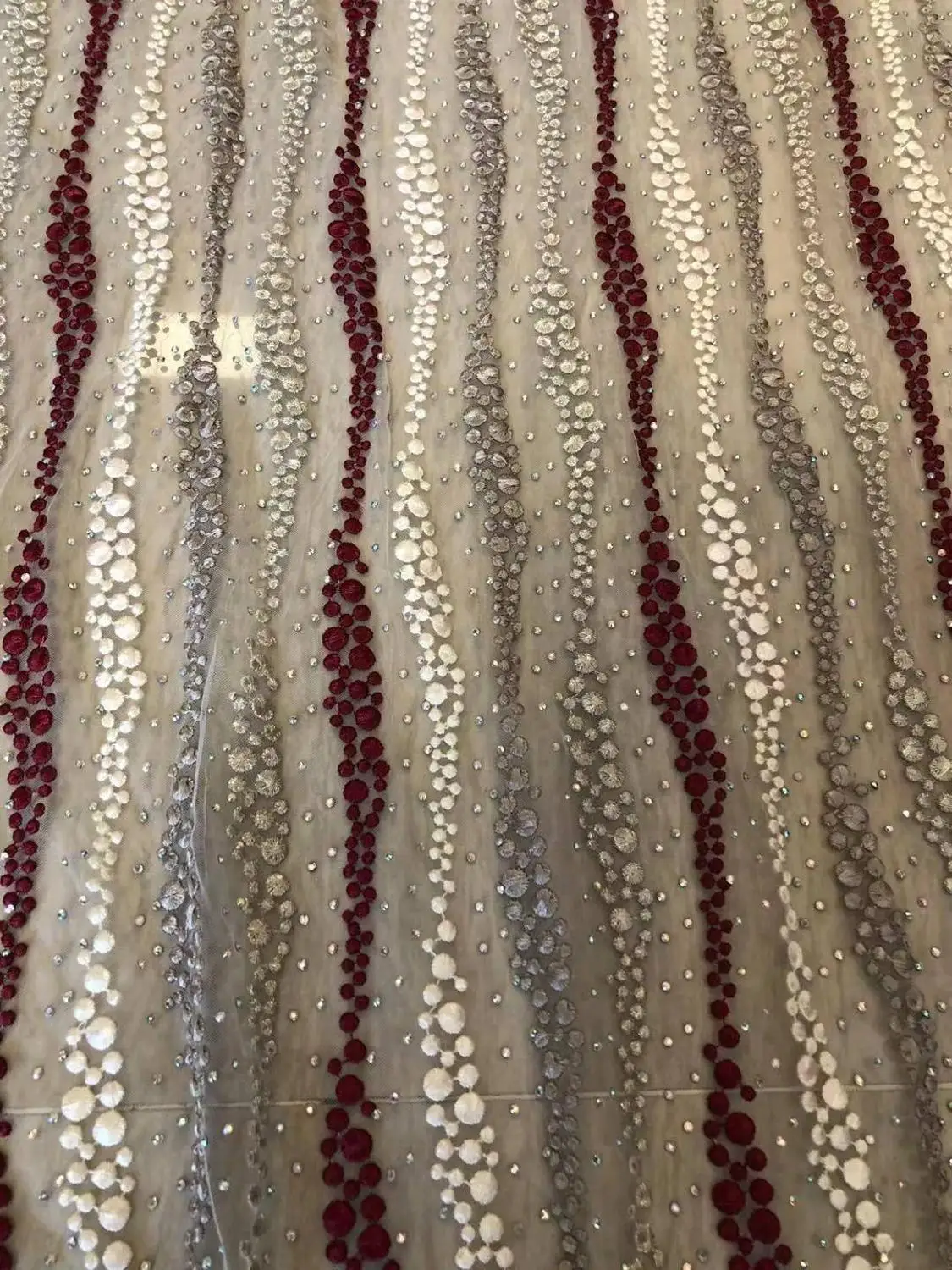 Новая модная сетчатая вышитая кружевная ткань 1 ярд для