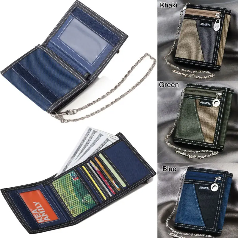 Мужской холщовый кошелек с зажимом для мальчиков держатель монет