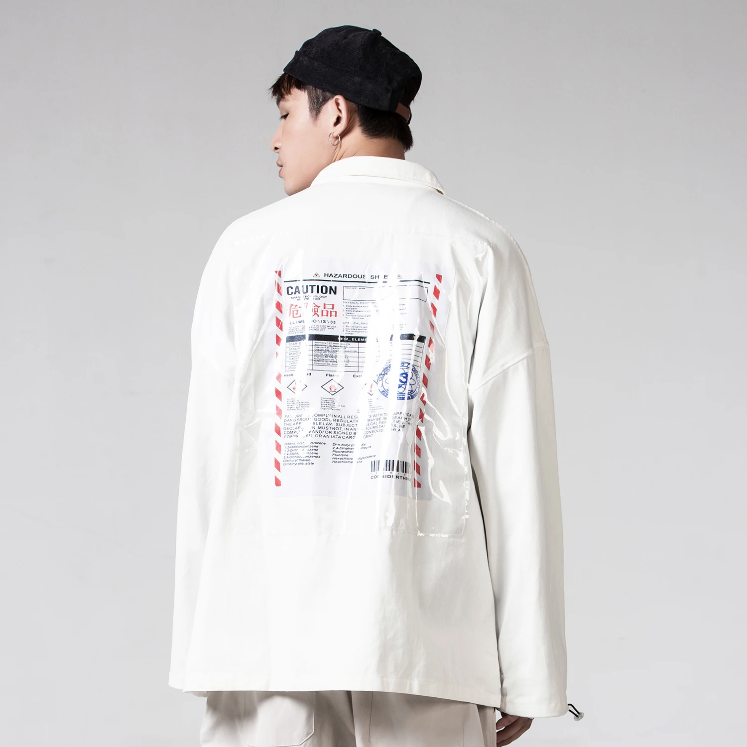 Прозрачная Лоскутная дизайнерская мужская рубашка Harajuku в стиле хип хоп уличная