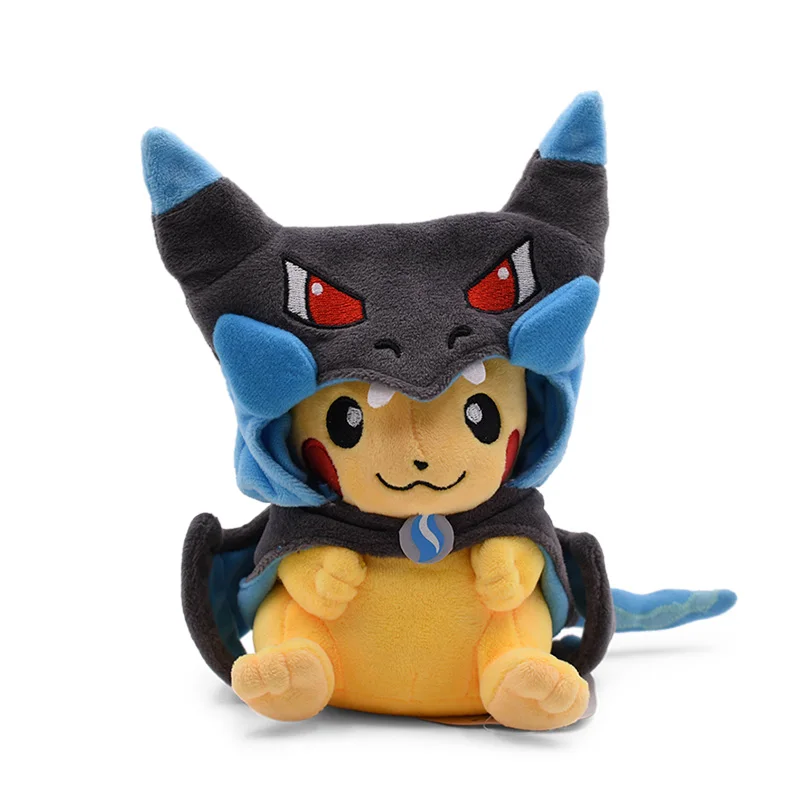 Горячие игрушки 20-24 см 7,9-9,4 ''Пикачу Косплей тиранитар Hydreigon Charizard Snorlax Ampharos Garchomp Мягкие плюшевые игрушки плюш - Цвет: 22cm Charizard smile