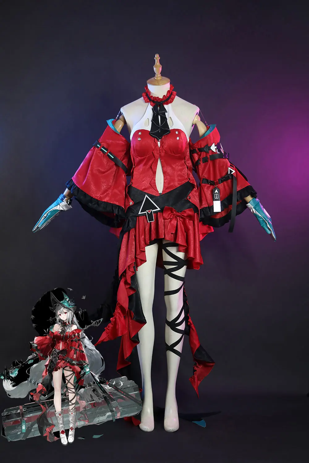 

CostumeBuy Game Arknights Skadi The Corrupting Heart Cosplay Suit Red Dress Outfits Costume For Women Halloween Carnival