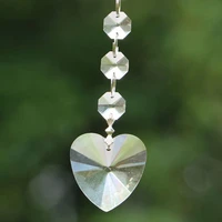 10pcslot heart crystal prisms chandelier part pendant suncatcher glass art hanging home decor diy ornament