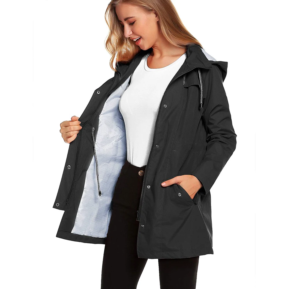 Women's Hooded Windbreaker Jackets Warm Female Raincoat Solid Outdoor Camping Hiking Waterproof D25 | Спорт и развлечения