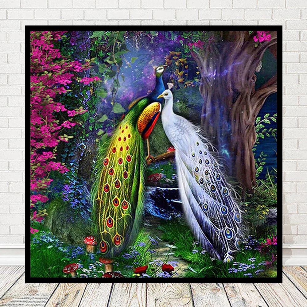 Алмазная 5D картина сделай сам Набор для вышивки крестиком с павлиньими животными
