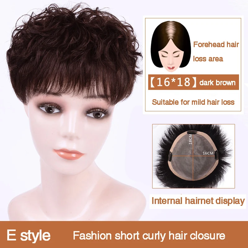 Salonchat Remy человеческие волосы на заколках в парике, прямые волосы с челкой для женщин, 7 стилей, доступны 16*18 - Цвет: E-16X18-2I33