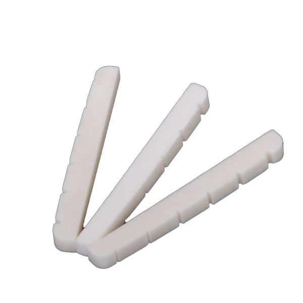 

Tooyful Hot 3Pcs Unbleached Curved Slotted Guitar Cattle Bone Nut Flat Bottom for Classical 6-String Electric Guitar Bass