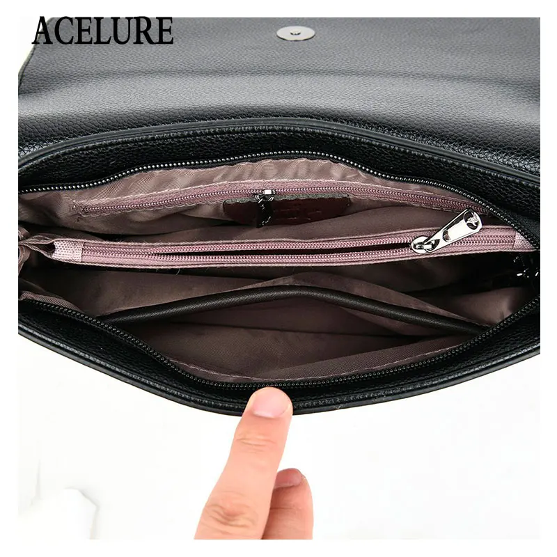 

ACELURE Luxury PU Leather Crossbody Bags for Women Shoulder Bags Designer Handbags Ladies Female High Quality Purses Flap Bags